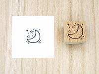 Japanese Wooden Rubber Stamp - Moon