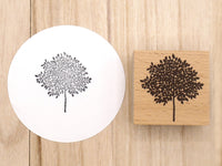 Japanese Wooden Rubber Stamp - Happy Tree