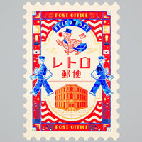 ob1toy "Fantasy Retro Shopping Street" Postcard / Retro Post