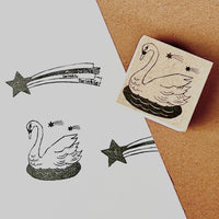 Kinotorico Original Wooden Rubber Stamp / Swan