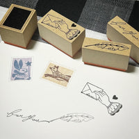 Kinotorico Original Wooden Rubber Stamp / Quill Pen