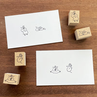 "Marle" Japanese Wooden Rubber Stamp - Coffee