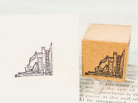 Sirusu Rubber Stamp / Antique Book & Ink corner stamp