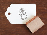 "Marle" Japanese Wooden Rubber Stamp - Coffee