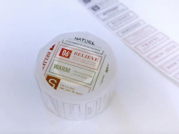 Sonia Pre-Cut Washi Tape / Text Labels