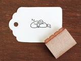 "Marle" Japanese Wooden Rubber Stamp - Doze Off