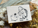 nonco hanco Rubber Stamp - Bear preparing for winter