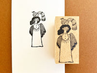Kinotorico Original Wooden Rubber Stamp / Angel Girl