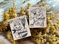 Kinotorico Original Wooden Rubber Stamp / Chat Pâtissier