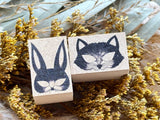 Kinotorico Original Wooden Rubber Stamp / Fox Mask