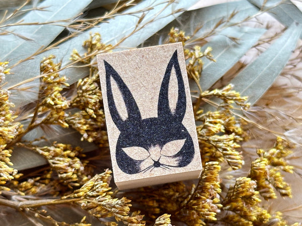Kinotorico Original Wooden Rubber Stamp / Rabbit Mask