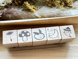 Japanese Wooden Rubber Stamp - Moon