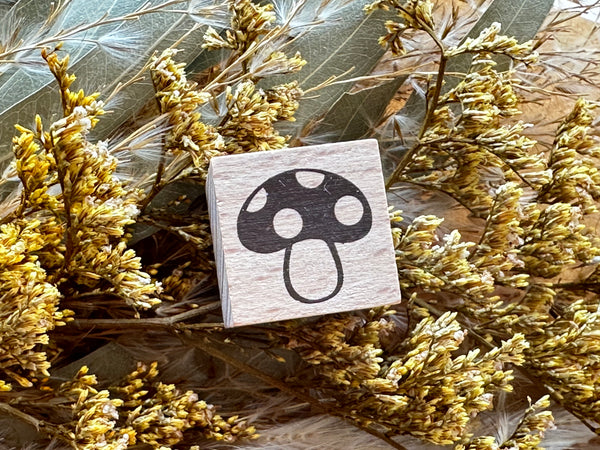 Japanese Wooden Rubber Stamp - Mushroom