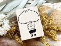 Sachi Hanko Original Wooden Rubber Stamp / Bun and Boy