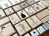 Sachi Hanko Original Wooden Rubber Stamp / Bun and Boy