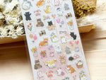 Gold Foil Stamped Clear Sheet of Sticker - Cat