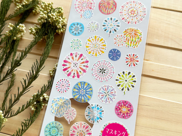 Traditional Japanese Summer Collection sheet of Washi Sticker - Fireworks