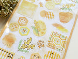 Gold Foil Stamped Clear Sheet of Sticker - Yellow