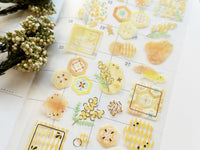 Gold Foil Stamped Clear Sheet of Sticker - Yellow