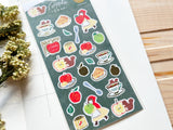 Furukawa Foil-stamped Sheet of Stickers / Apple Shop