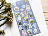 Furukawa Foil-stamped Sheet of Stickers / Blue Bird Garden