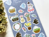 Furukawa Foil-stamped Sheet of Stickers / Blue Bird Garden