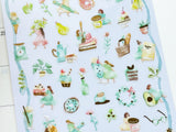 "Tiny People" Sheet of Stickers / Green