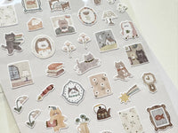 "Lampo Mini" Sheet of Stickers / Night Cat