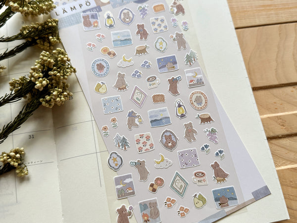 "Lampo Mini" Sheet of Stickers / Starry Sky Bear