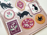 Retro Modern Sheet of Sticker - Black Cat