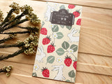 Retro Modern Memo Pad / Writing Paper - Strawberry Rabbit