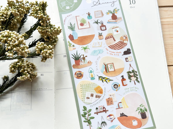 "Room Arrange" Sheet of Stickers / Plant