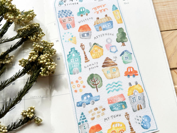 Sheet of Stickers - Cute Houses