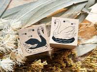 Kinotorico Original Wooden Rubber Stamp / Black Swan