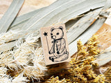 Kinotorico Original Wooden Rubber Stamp / Teddy Bear