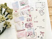 Q-Lia "stampie" Sheet of Stickers - Flower Pink