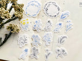 Hutte Paper Flake Sticker Pack / Blue floral