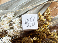 Japanese Botanical Garden Wooden Rubber Stamp - Squirrel