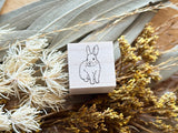 Japanese Botanical Garden Wooden Rubber Stamp - Bunny