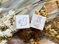 Japanese Botanical Garden Wooden Rubber Stamp - Bunny