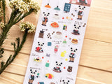 Clear Sheet of Stickers / Panda's Cafe