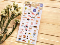 Clear Sheet of Stickers / Shiba Dog's Sushi Days