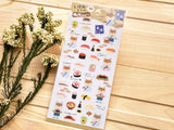 Clear Sheet of Stickers / Shiba Dog's Sushi Days