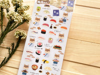 Clear Sheet of Stickers / Shiba Dog's Sushi Days