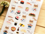 Clear Sheet of Stickers / Shiba Dog's Sushi Days