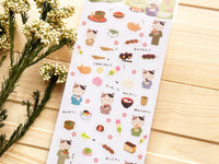 Clear Sheet of Stickers / Cat's Japanese Sweets