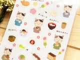 Clear Sheet of Stickers / Cat's Japanese Sweets