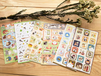 Traditional Japanese Sheet of Sticker / Rabbits and Japanese Sweets