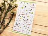 Traditional Japanese Sheet of Sticker / Long-Tailed Tit and Clover