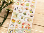 Traditional Japanese Sheet of Sticker / Rabbits and Japanese Sweets